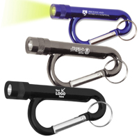 Metal Carabiner Flashlight with Split Ring Attachment